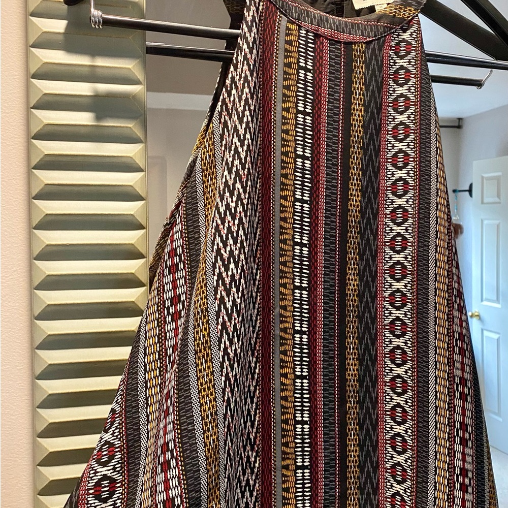 Monteau Red and Yellow A-line Maxi Blouse Resort Wear